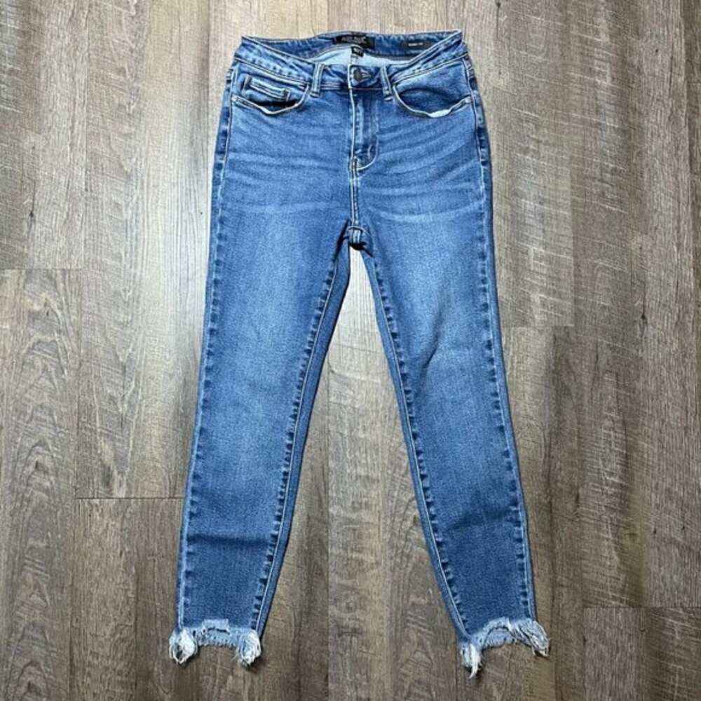 Judy Blue High Rise Raw Hem Skinny‎ Fit Denim Jeans Womens Size 5/27